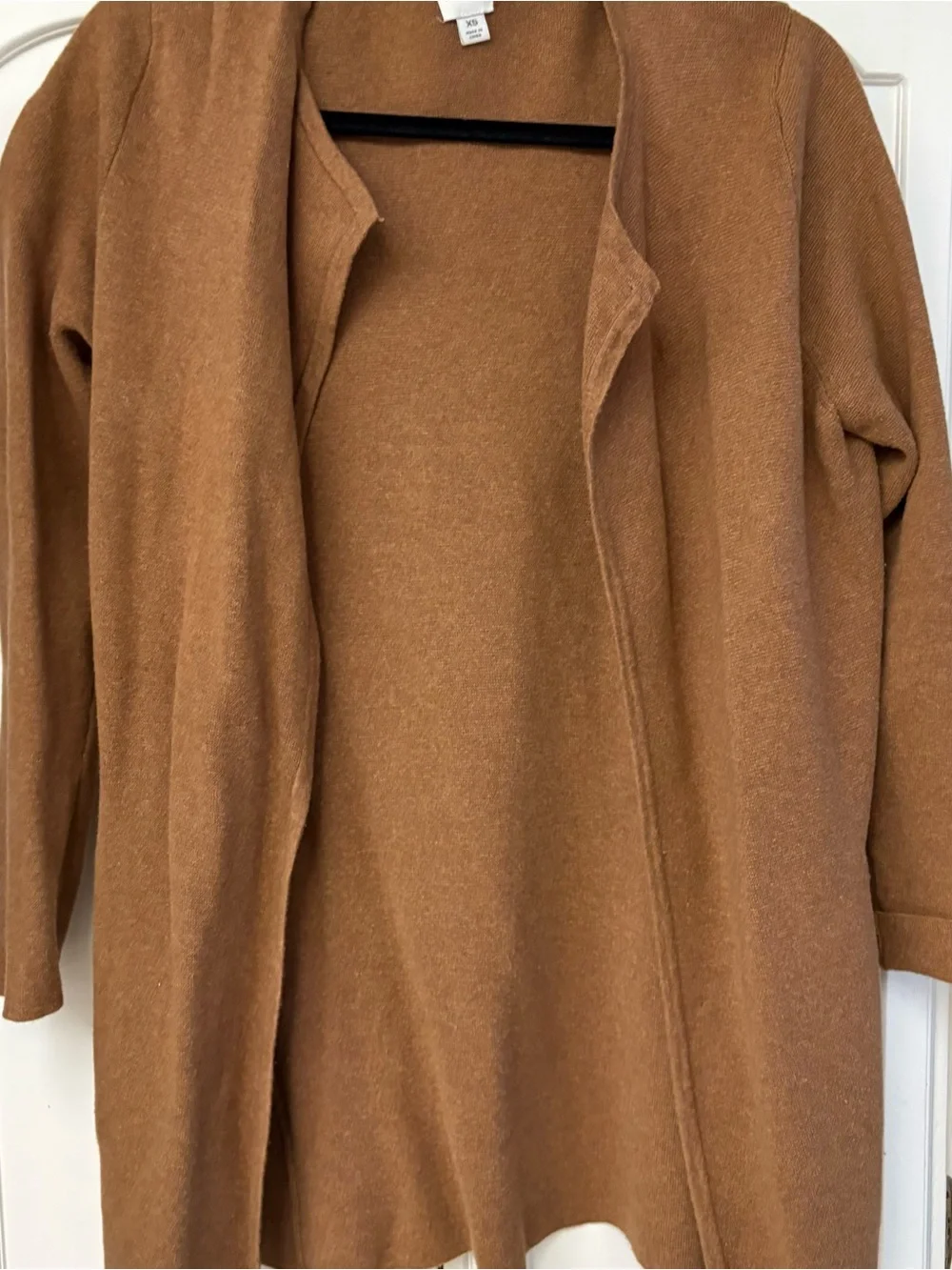 J. Crew Camel Open-Front Knit Cardigan